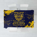Personalized African-American Heroes Tablecloth Bison Buffalo Soldiers - Blue Grunge Style - African Pride