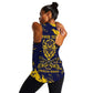 Personalized African-American Heroes Women Racerback Tank Bison Buffalo Soldiers - Blue Grunge Style - African Pride
