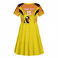 Custom Uganda Cricket Kid Short Sleeve Dress Go Champions - African Pride