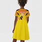 Custom Uganda Cricket Kid Short Sleeve Dress Go Champions - African Pride