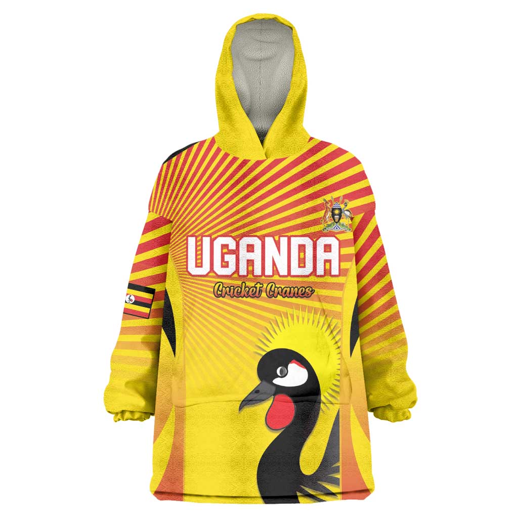 Custom Uganda Cricket Kid Wearable Blanket Hoodie Go Champions - African Pride