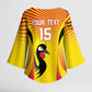 Custom Uganda Cricket Kimono Sleeve Blouse Go Cricket Cranes Go