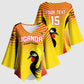 Custom Uganda Cricket Kimono Sleeve Blouse Go Cricket Cranes Go