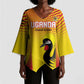 Custom Uganda Cricket Kimono Sleeve Blouse Go Cricket Cranes Go