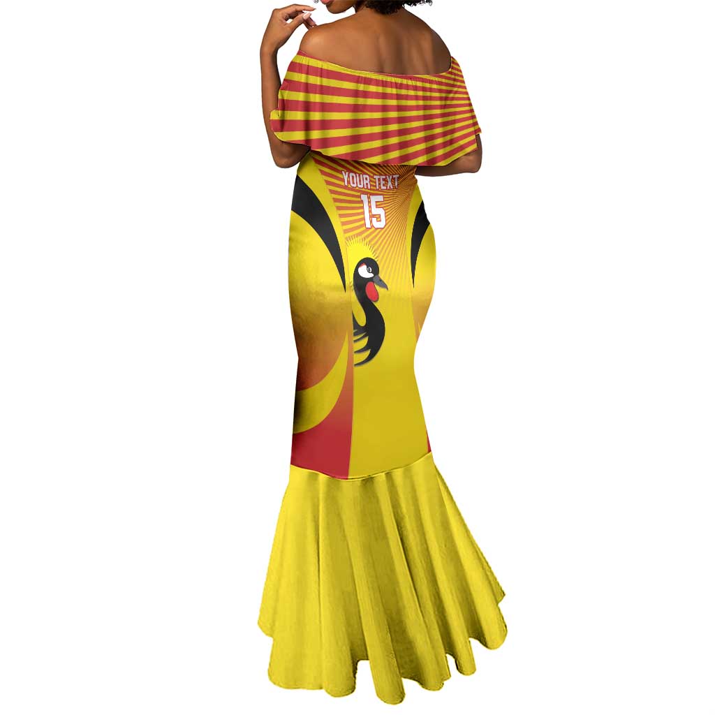Custom Uganda Cricket Mermaid Dress Go Champions - African Pride