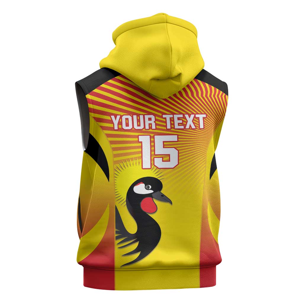 Custom Uganda Cricket Sleeveless Hoodie Go Champions - African Pride