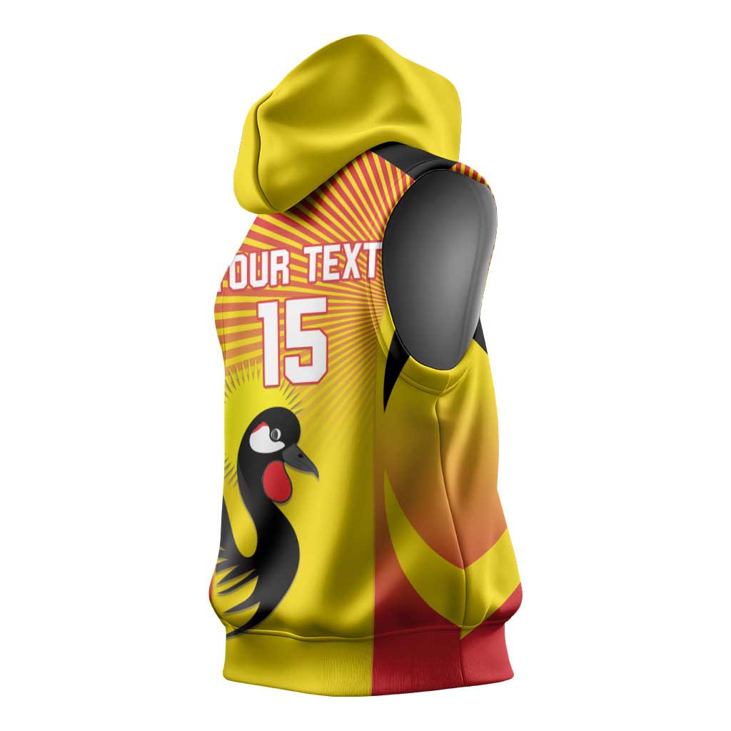 Custom Uganda Cricket Sleeveless Hoodie Go Champions - African Pride