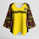 Custom Uganda Cricket Kimono Sleeve Blouse Go Cricket Cranes