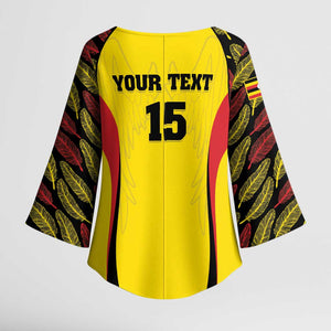 Custom Uganda Cricket Kimono Sleeve Blouse Go Cricket Cranes