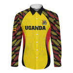 Custom Uganda Cricket Long Sleeve Button Shirt Come On Cricket Cranes - African Pride