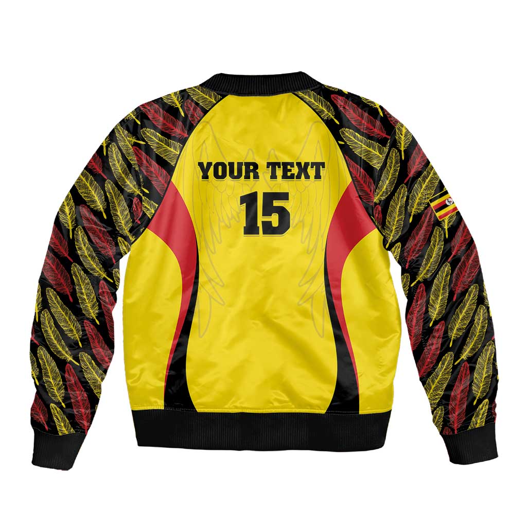 Custom Uganda Cricket Sleeve Zip Bomber Jacket Come On Cricket Cranes - African Pride