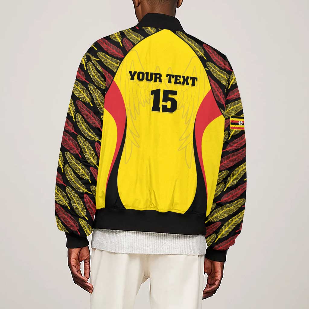 Custom Uganda Cricket Sleeve Zip Bomber Jacket Come On Cricket Cranes - African Pride