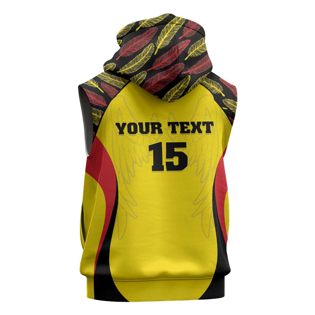 Custom Uganda Cricket Sleeveless Hoodie Come On Cricket Cranes - African Pride