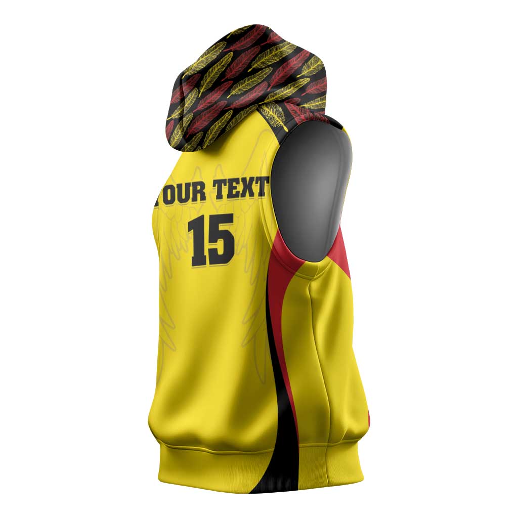 Custom Uganda Cricket Sleeveless Hoodie Come On Cricket Cranes - African Pride