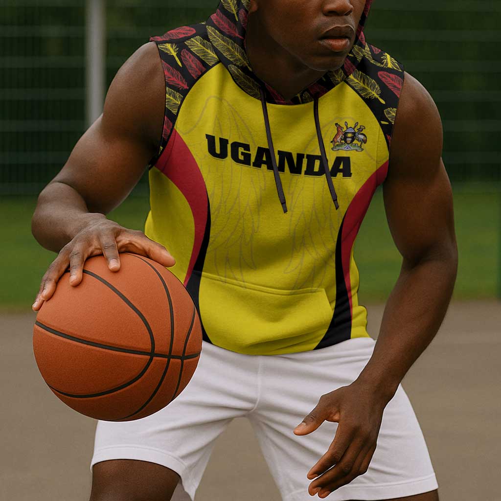 Custom Uganda Cricket Sleeveless Hoodie Come On Cricket Cranes - African Pride