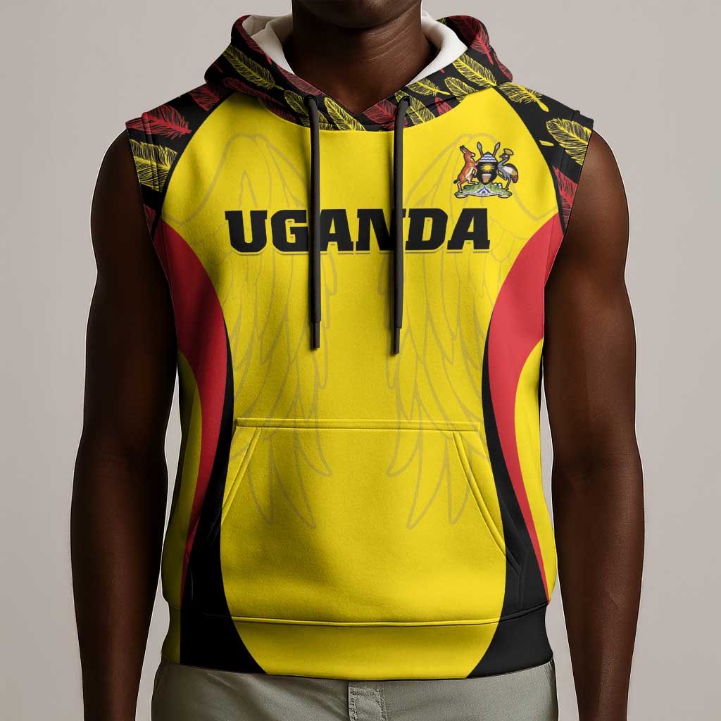 Custom Uganda Cricket Sleeveless Hoodie Come On Cricket Cranes - African Pride