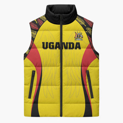 Custom Uganda Cricket Sleeveless Puffer Jacket Go Cricket Cranes