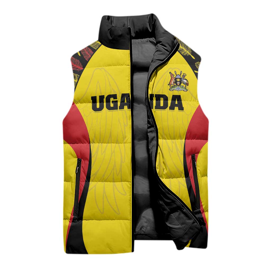 Custom Uganda Cricket Sleeveless Puffer Jacket Go Cricket Cranes