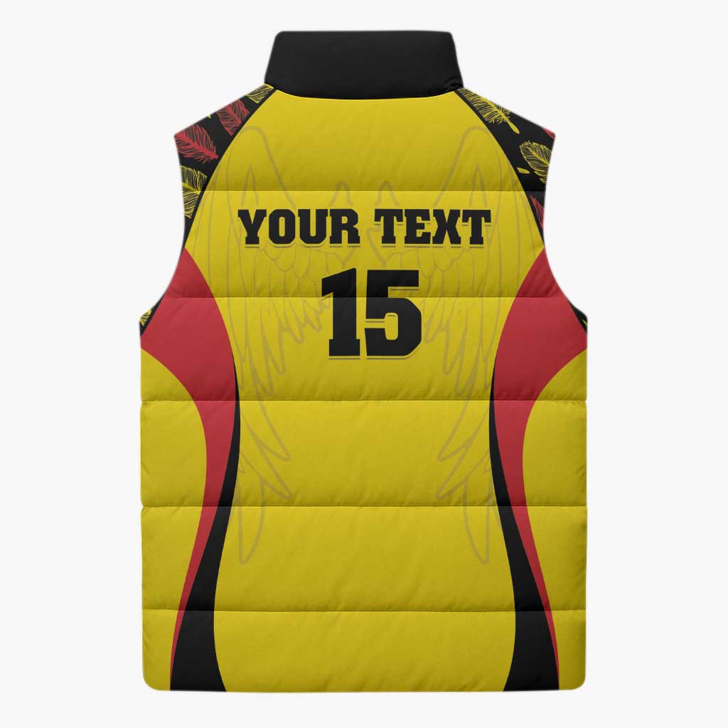 Custom Uganda Cricket Sleeveless Puffer Jacket Go Cricket Cranes