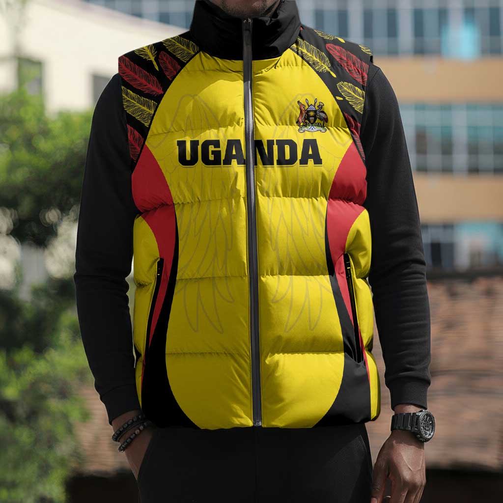 Custom Uganda Cricket Sleeveless Puffer Jacket Go Cricket Cranes