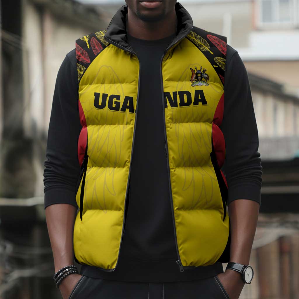 Custom Uganda Cricket Sleeveless Puffer Jacket Go Cricket Cranes