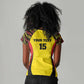 Custom Uganda Cricket Women V-Neck T-Shirt Come On Cricket Cranes - African Pride