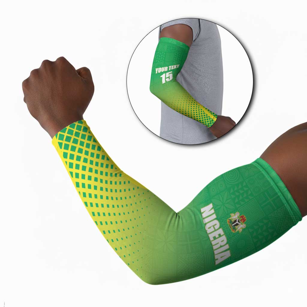 Custom Nigeria Cricket Arm Sleeves Come On Yellow Greens