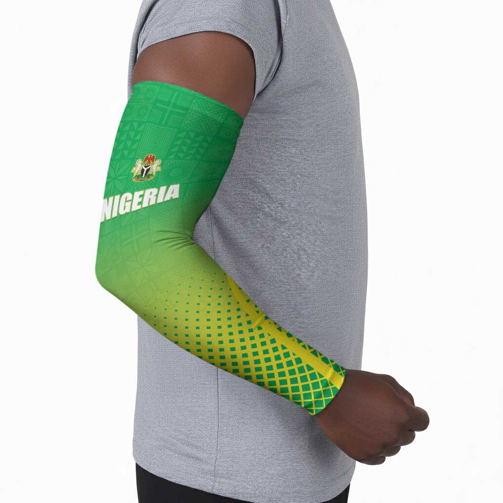 Custom Nigeria Cricket Arm Sleeves Come On Yellow Greens