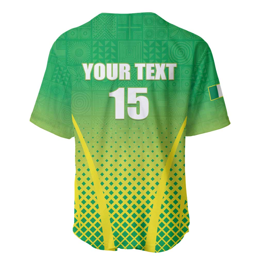 Custom Nigeria Cricket Baseball Jersey Go Yellow Greens - African Pride