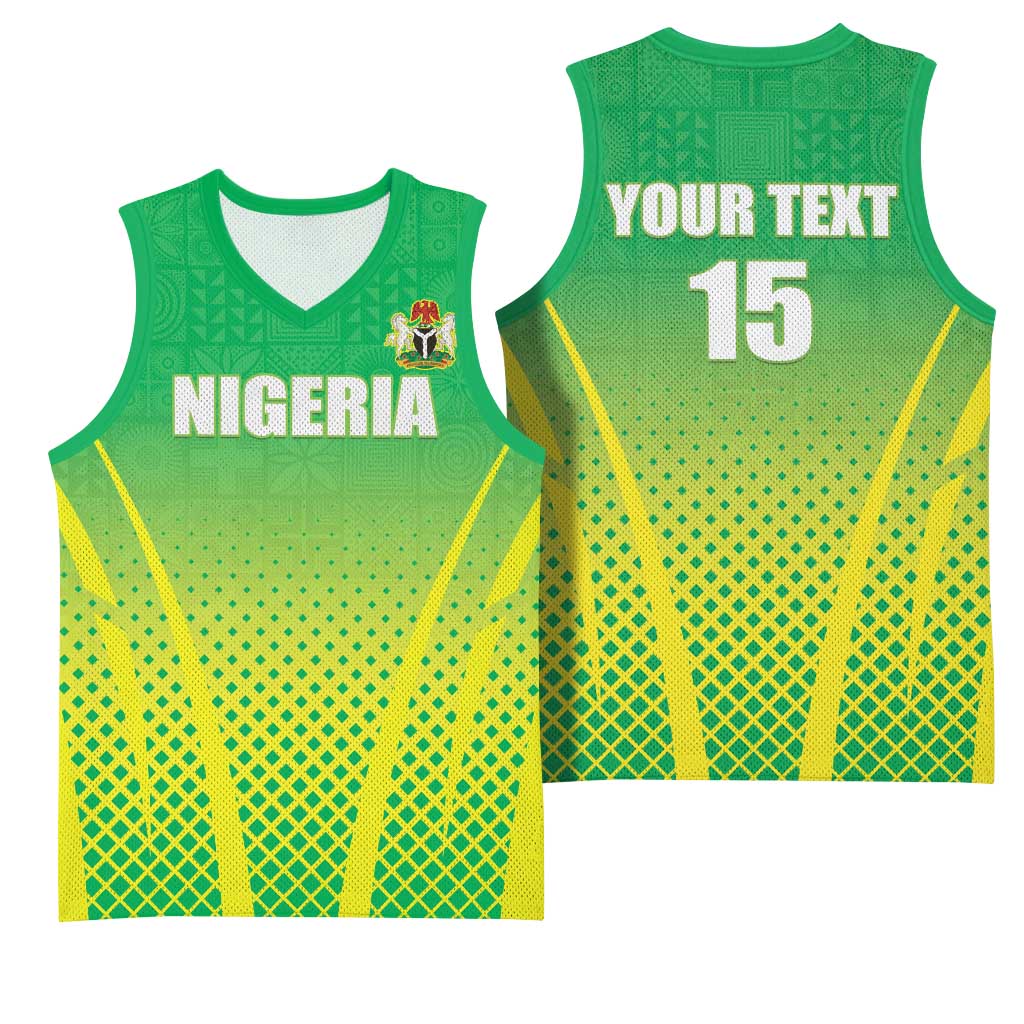 Custom Nigeria Cricket Basketball Jersey Go Yellow Greens LT15