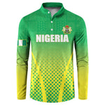 Custom Nigeria Cricket Button Sweatshirt Come On Yellow Greens