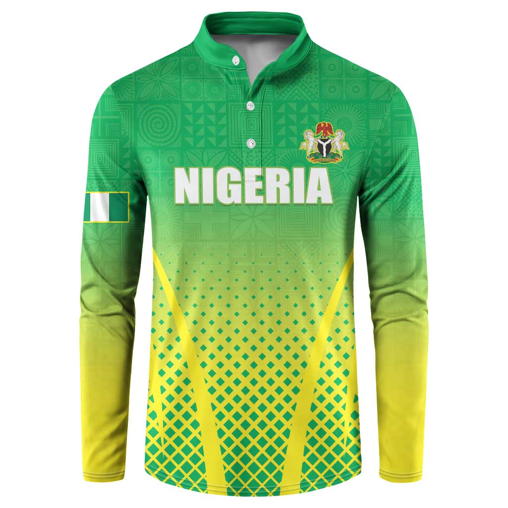 Custom Nigeria Cricket Button Sweatshirt Come On Yellow Greens