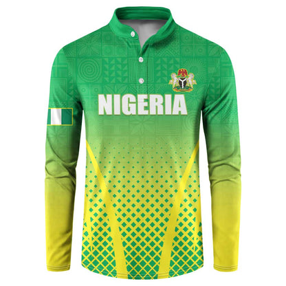 Custom Nigeria Cricket Button Sweatshirt Come On Yellow Greens
