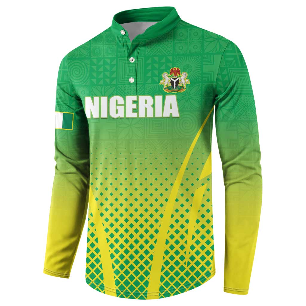 Custom Nigeria Cricket Button Sweatshirt Come On Yellow Greens