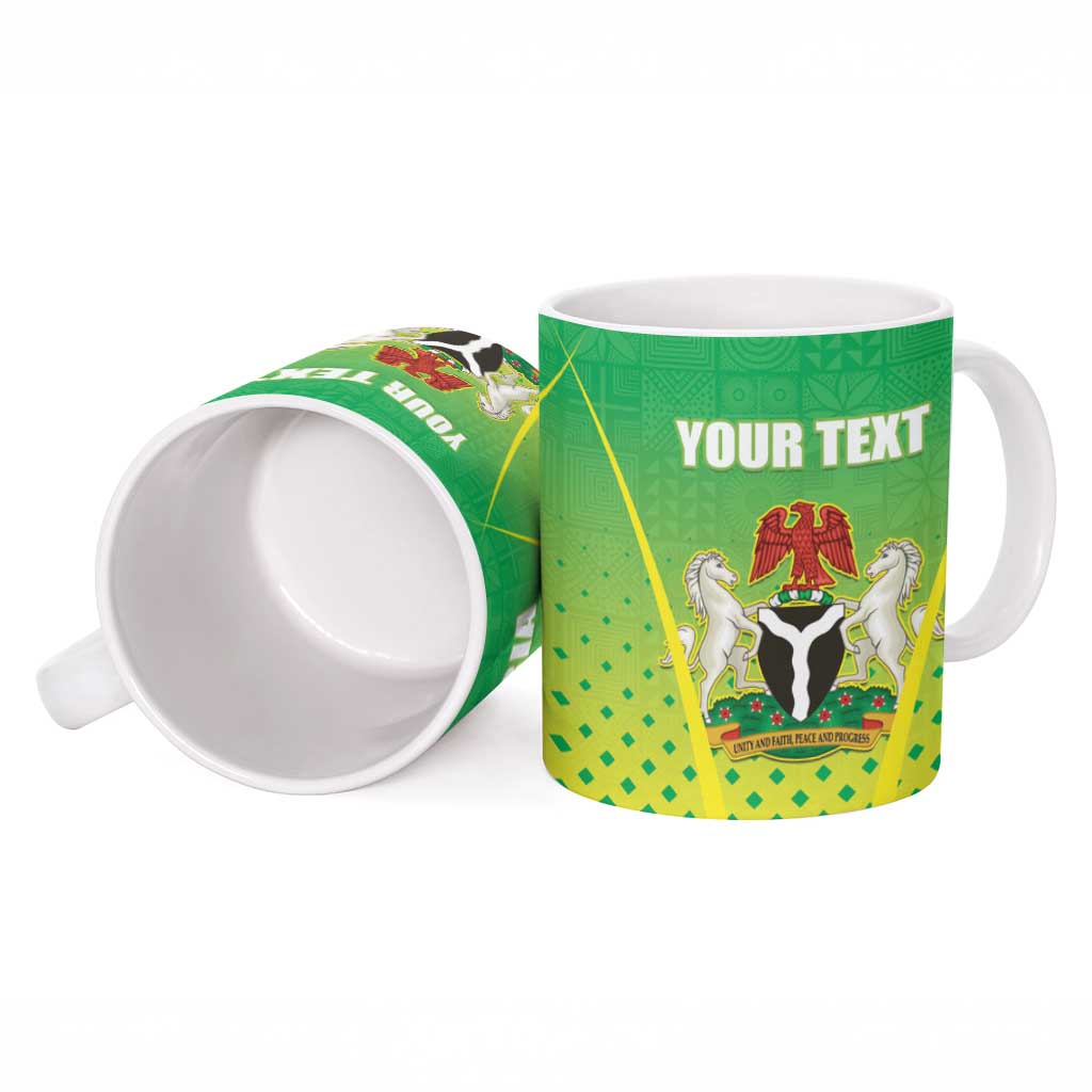 Custom Nigeria Cricket Ceramic Mug Come On Yellow Greens
