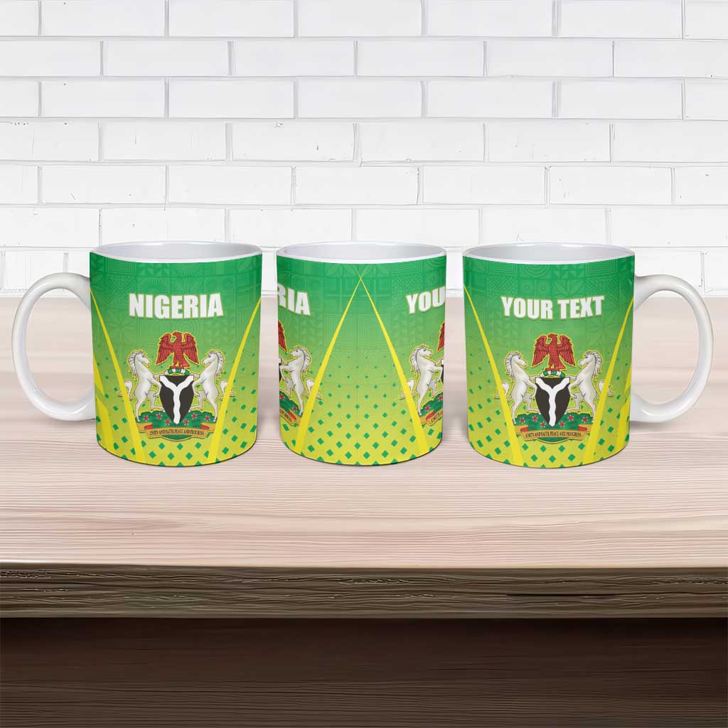 Custom Nigeria Cricket Ceramic Mug Come On Yellow Greens