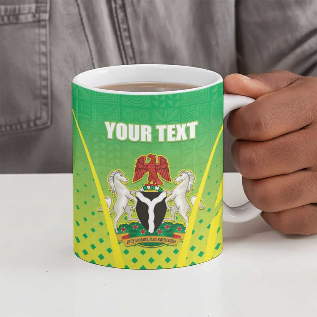 Custom Nigeria Cricket Ceramic Mug Come On Yellow Greens