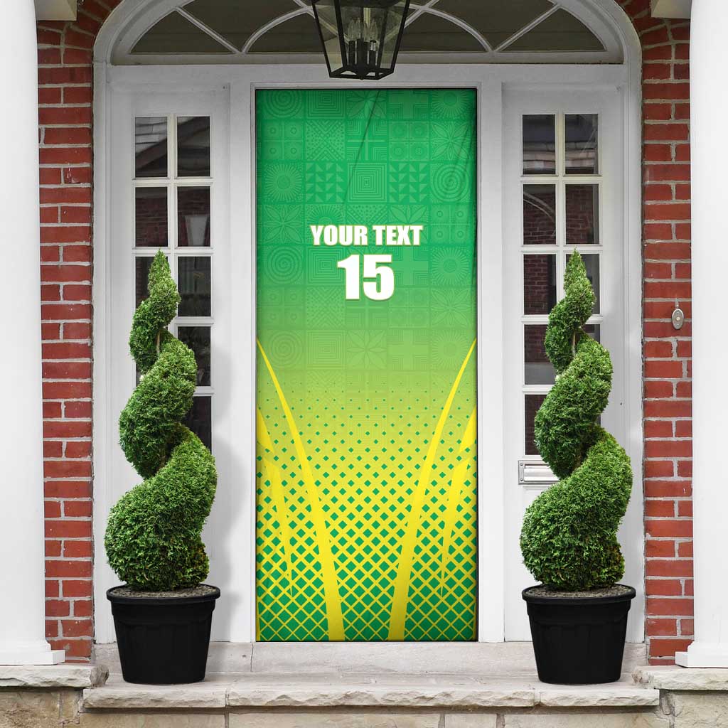 Custom Nigeria Cricket Door Cover Come On Yellow Greens