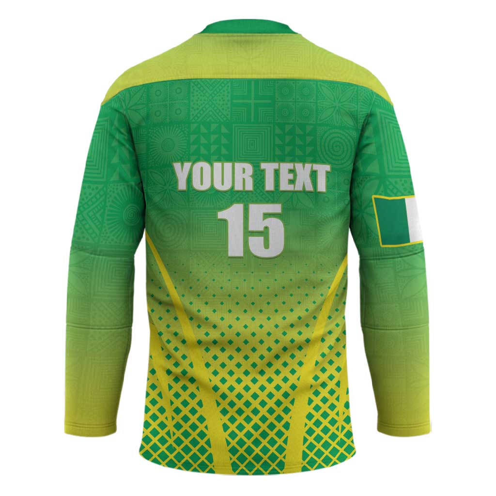 Custom Nigeria Cricket Hockey Jersey Come On Yellow Greens