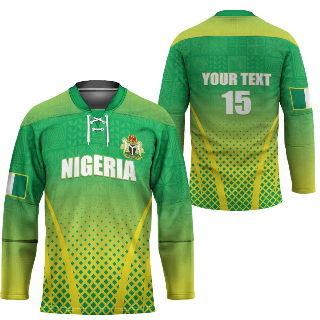 Custom Nigeria Cricket Hockey Jersey Come On Yellow Greens