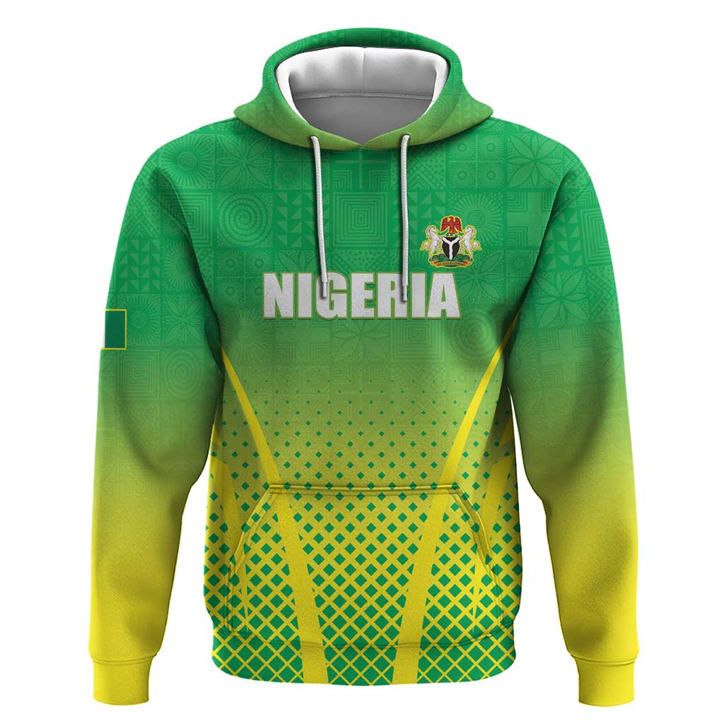 Custom Nigeria Cricket Hoodie Go Yellow Greens - African Pride