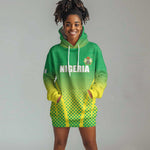 Custom Nigeria Cricket Hoodie Dress Go Yellow Greens - African Pride