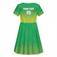 Custom Nigeria Cricket Kid Short Sleeve Dress Go Yellow Greens - African Pride