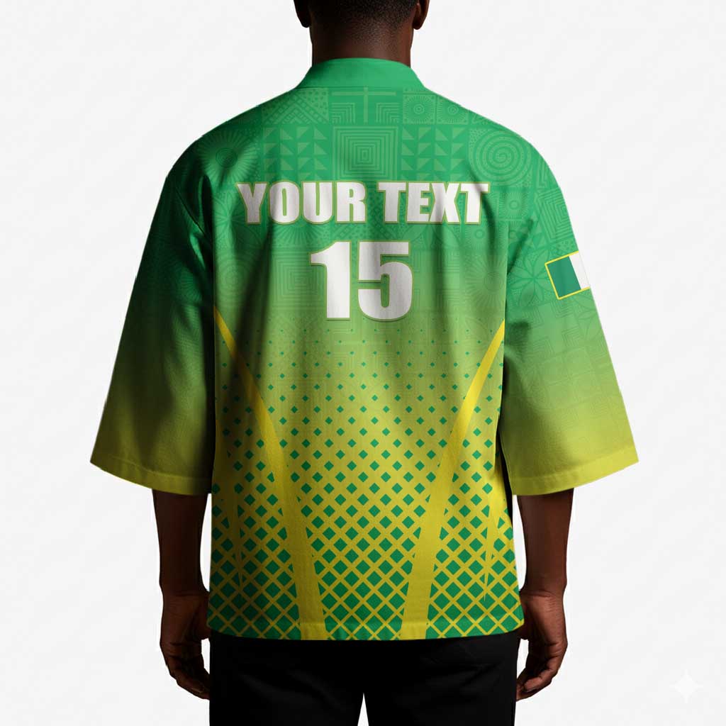 Custom Nigeria Cricket Kimono Come On Yellow Greens