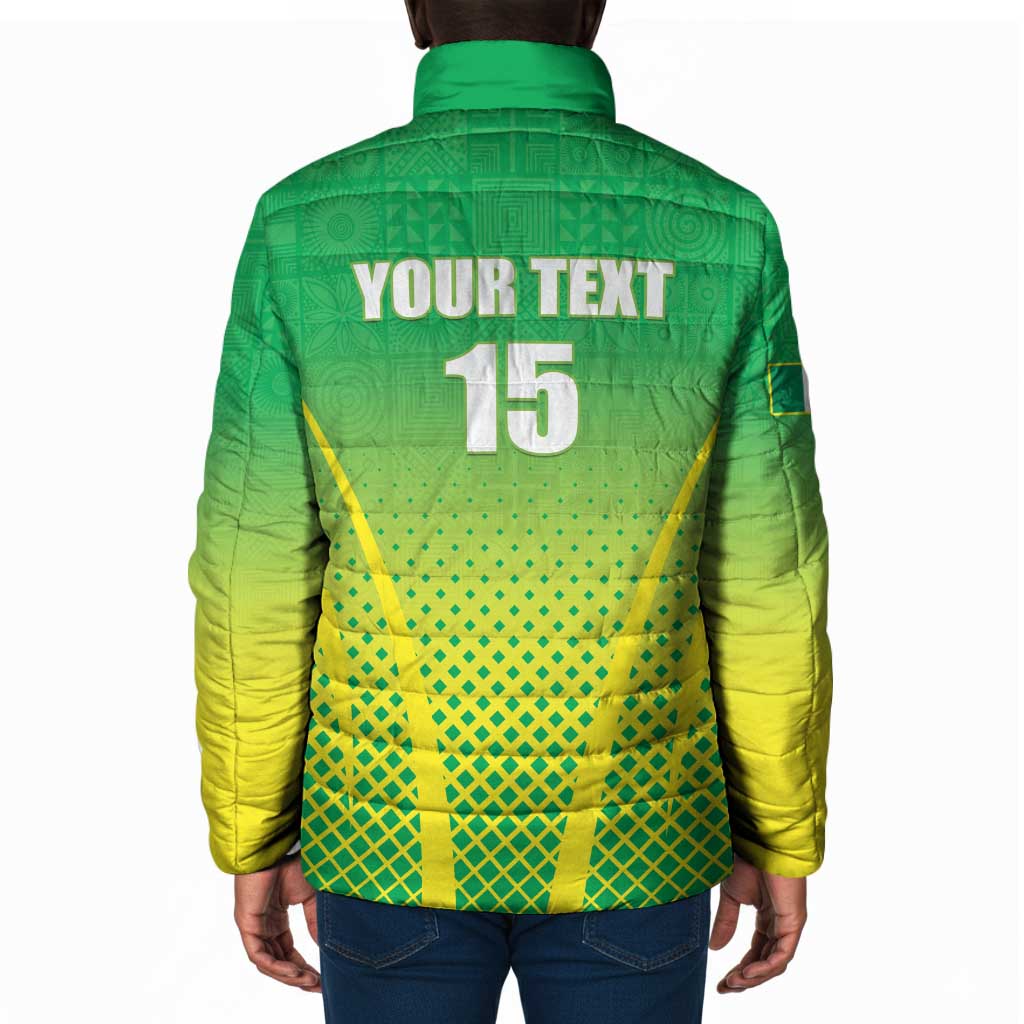 Custom Nigeria Cricket Padded Jacket Come On Yellow Greens