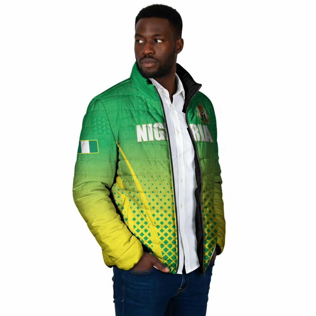 Custom Nigeria Cricket Padded Jacket Come On Yellow Greens