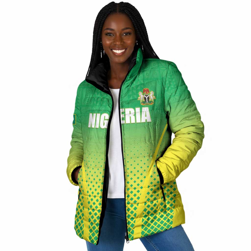 Custom Nigeria Cricket Padded Jacket Come On Yellow Greens