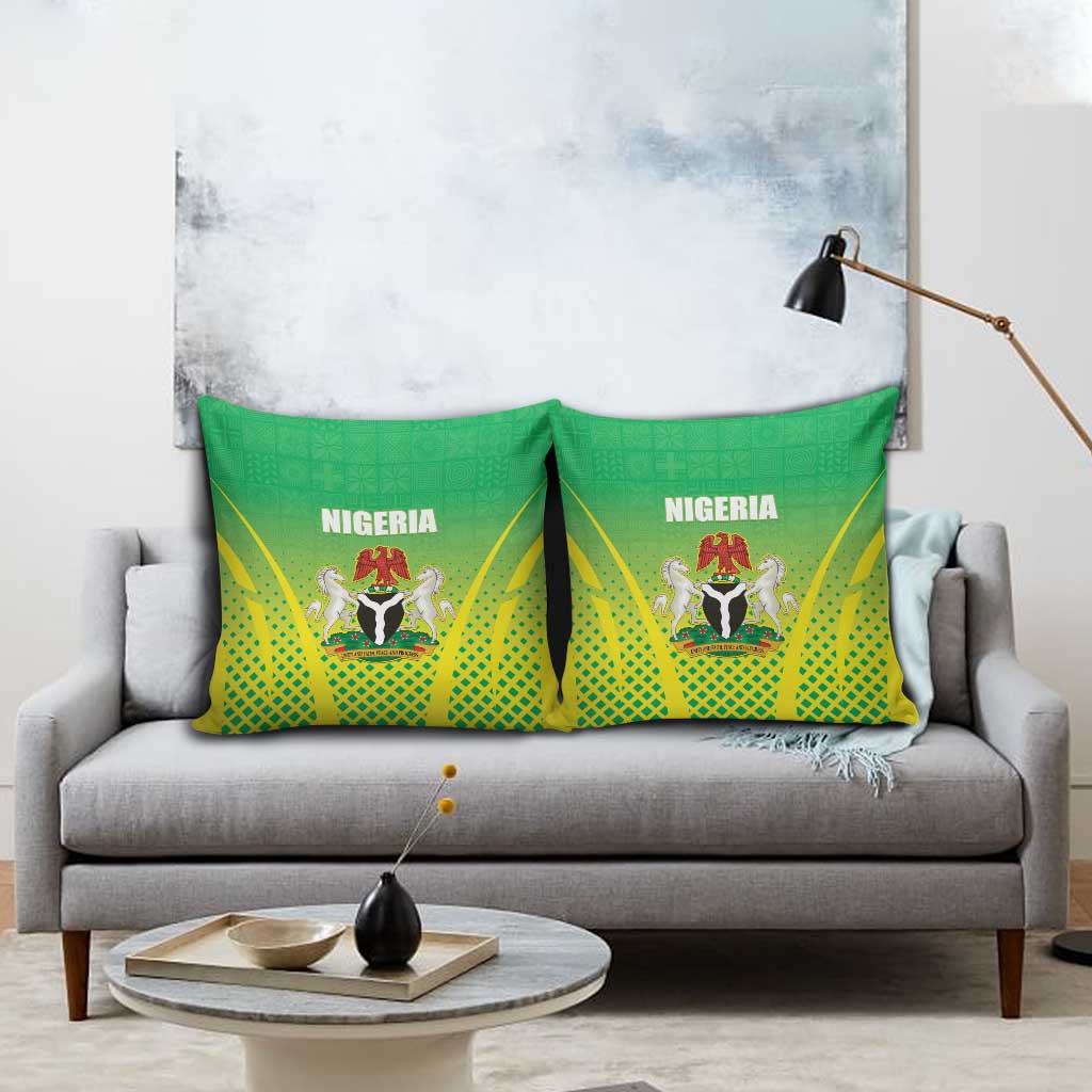 Nigeria Cricket Pillow Cover Come On Yellow Greens