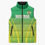Custom Nigeria Cricket Sleeveless Puffer Jacket Come On Yellow Greens