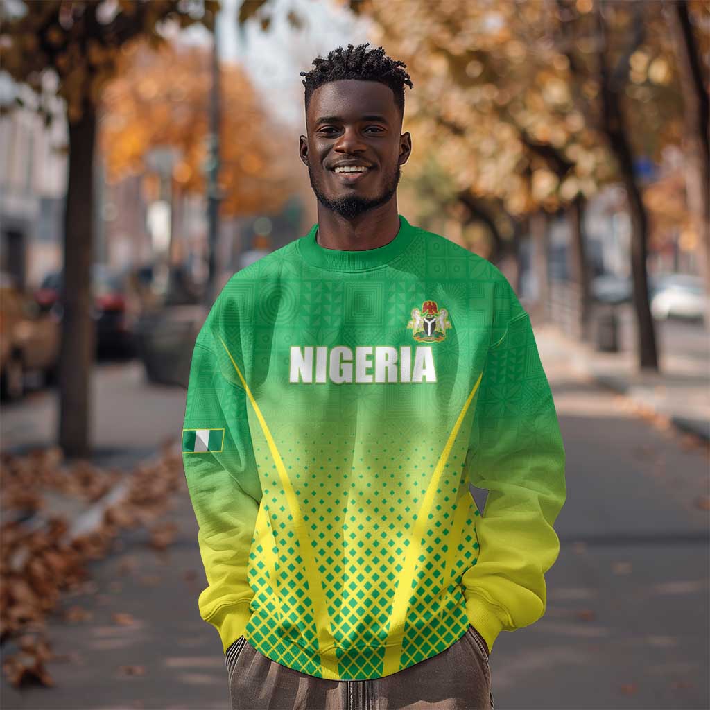 Custom Nigeria Cricket Sweatshirt Go Yellow Greens - African Pride
